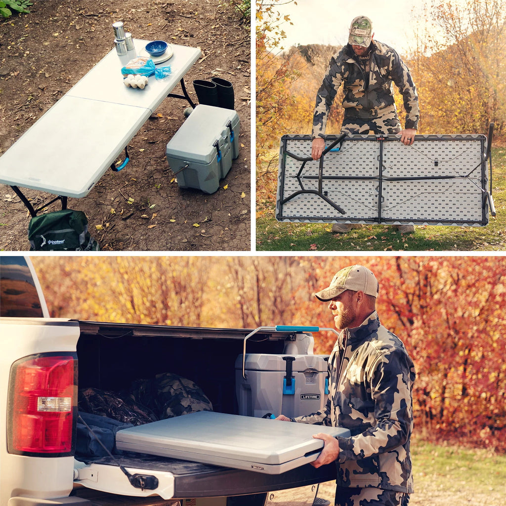 5 Foot Rectangle Fold-in-Half Table Gray K84897