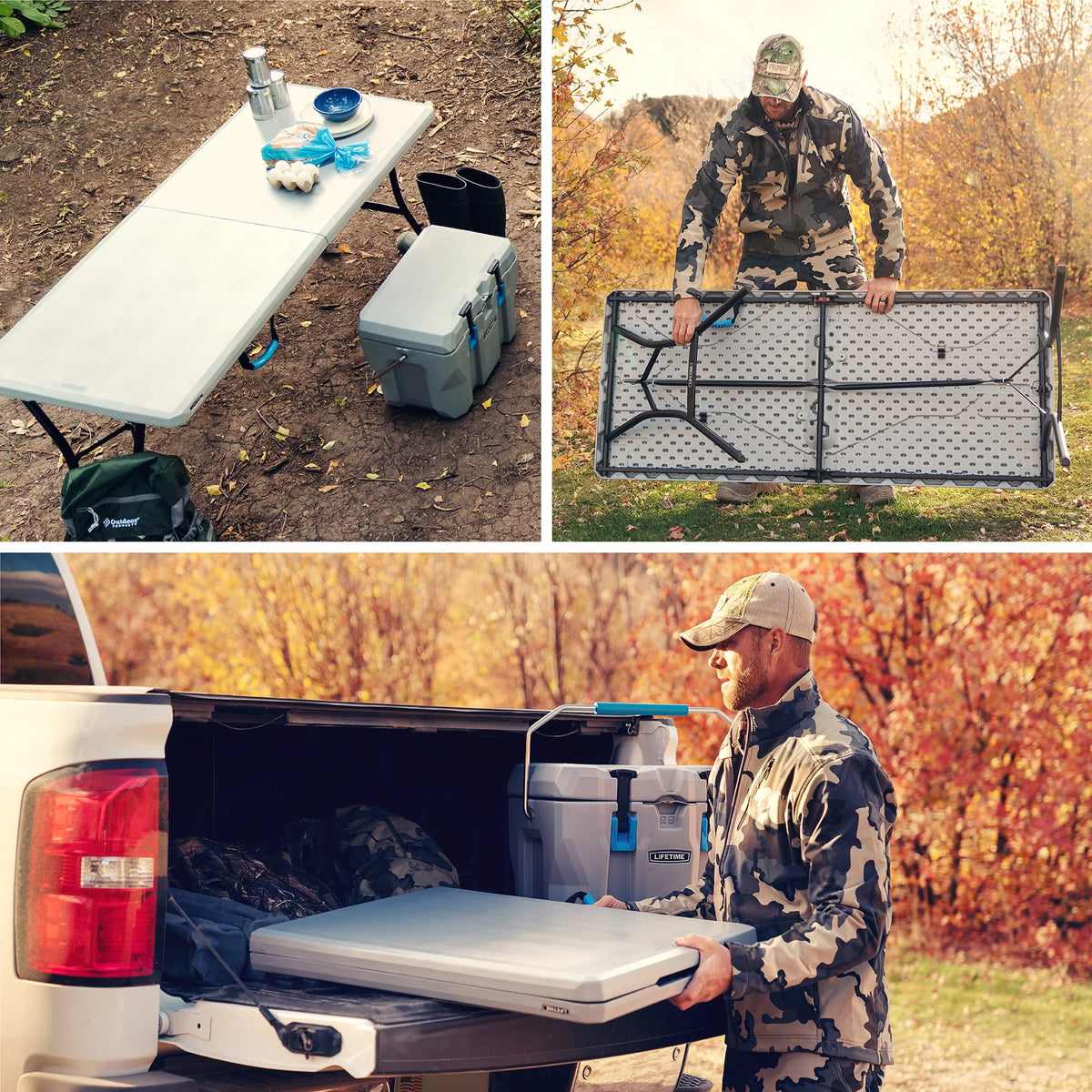 5 Foot Rectangle Fold-in-Half Table Gray K84897