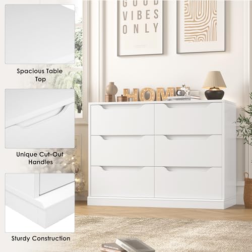 Dark Brown 6 Drawer Wood Dresser B68239