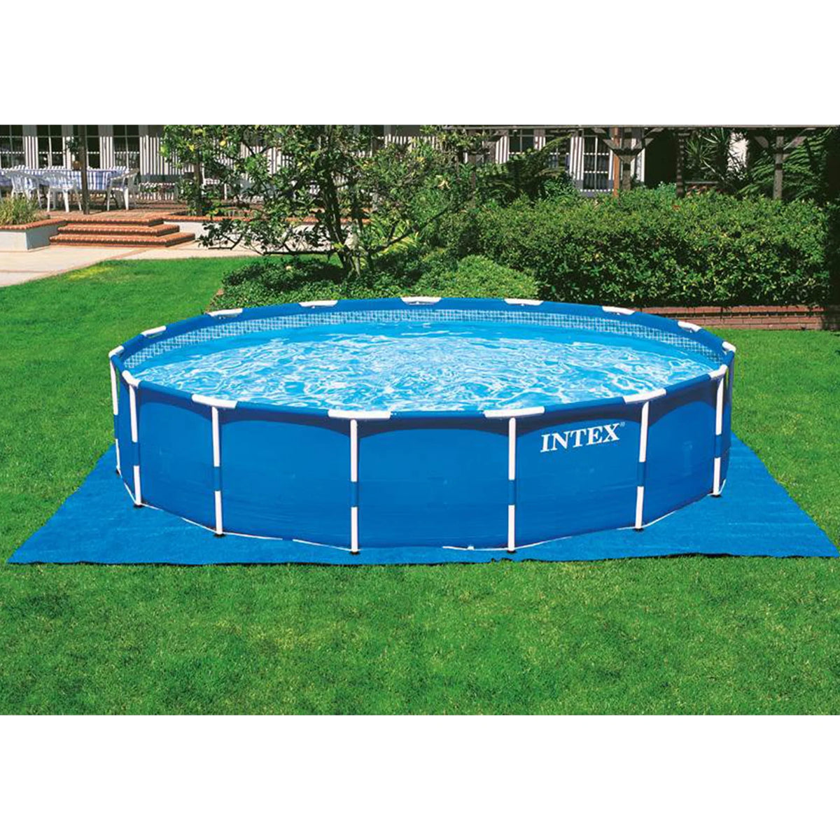 18ft x 48in Metal Frame Swimming Pool Set with Pump E662