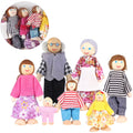 7 Pieces Wooden Dollhouse Family Mini People Figures X611129