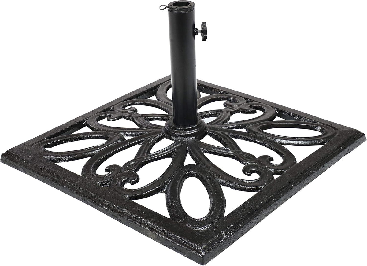 22-Inch Square Cast Iron Umbrella Base Black C663907