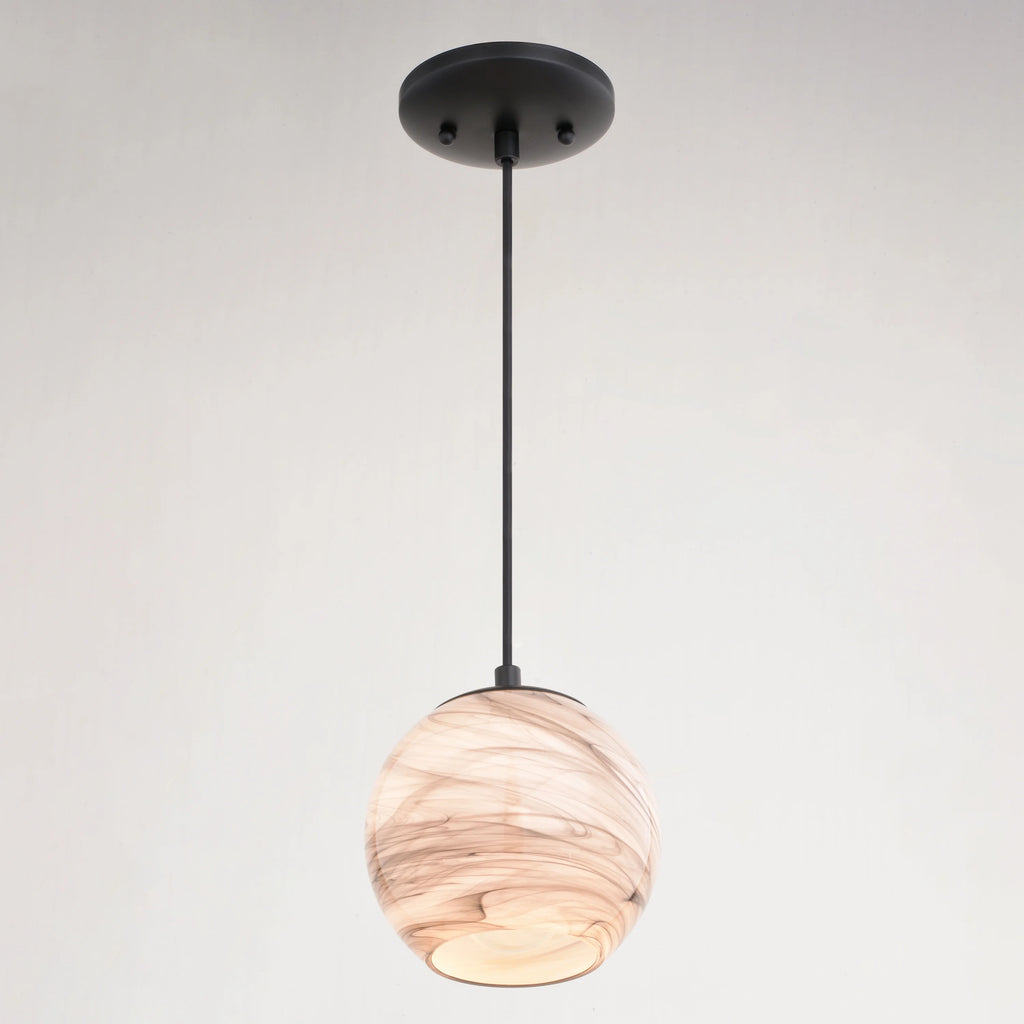 Matte Black Art Glass Mini Pendant Ceiling Light C36253