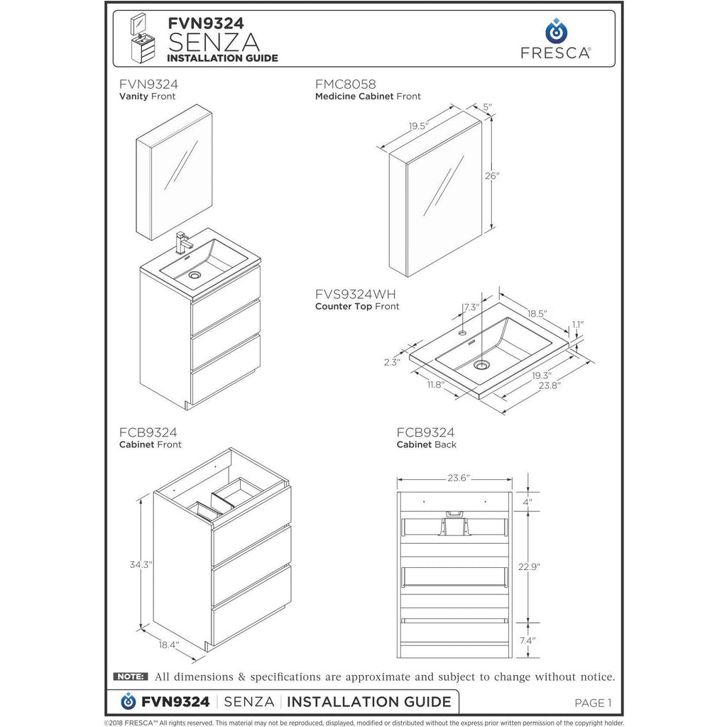 Glossy Ash Gray Free Standing Bathroom Cabinet with Integrated Sink C740320