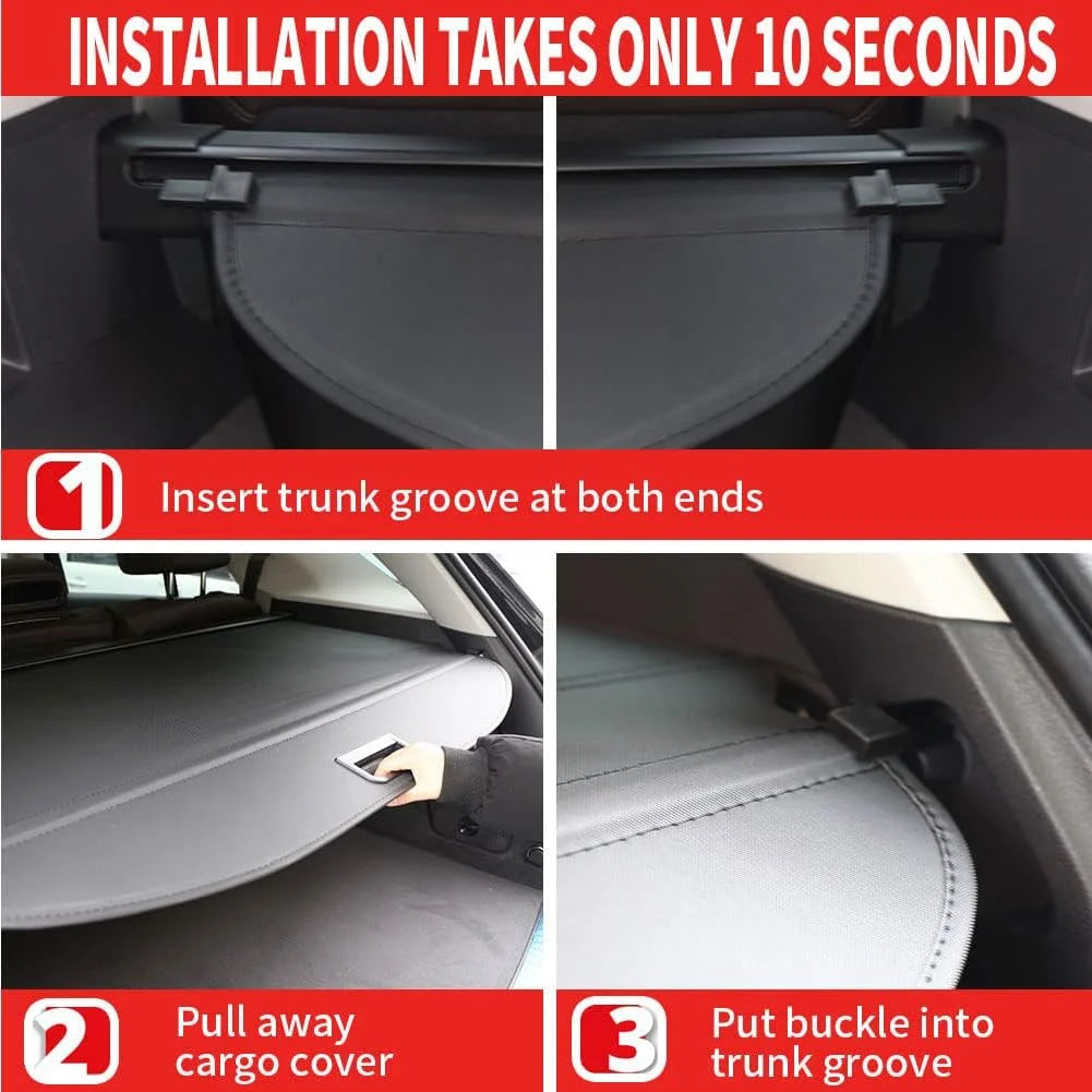 Retractable Cargo Cover for Subaru Forester SUV, Black Rear Trunk Privacy Shade I3868