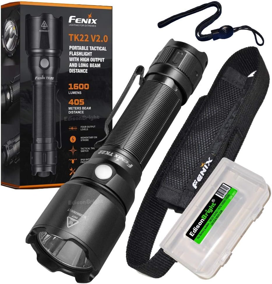 1600 Lumens LED Flashlight with Battery Carry Case W5732