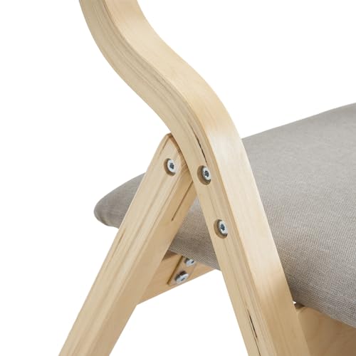 Wooden Padded Folding Chairs 2 Pack with Cushions B586775