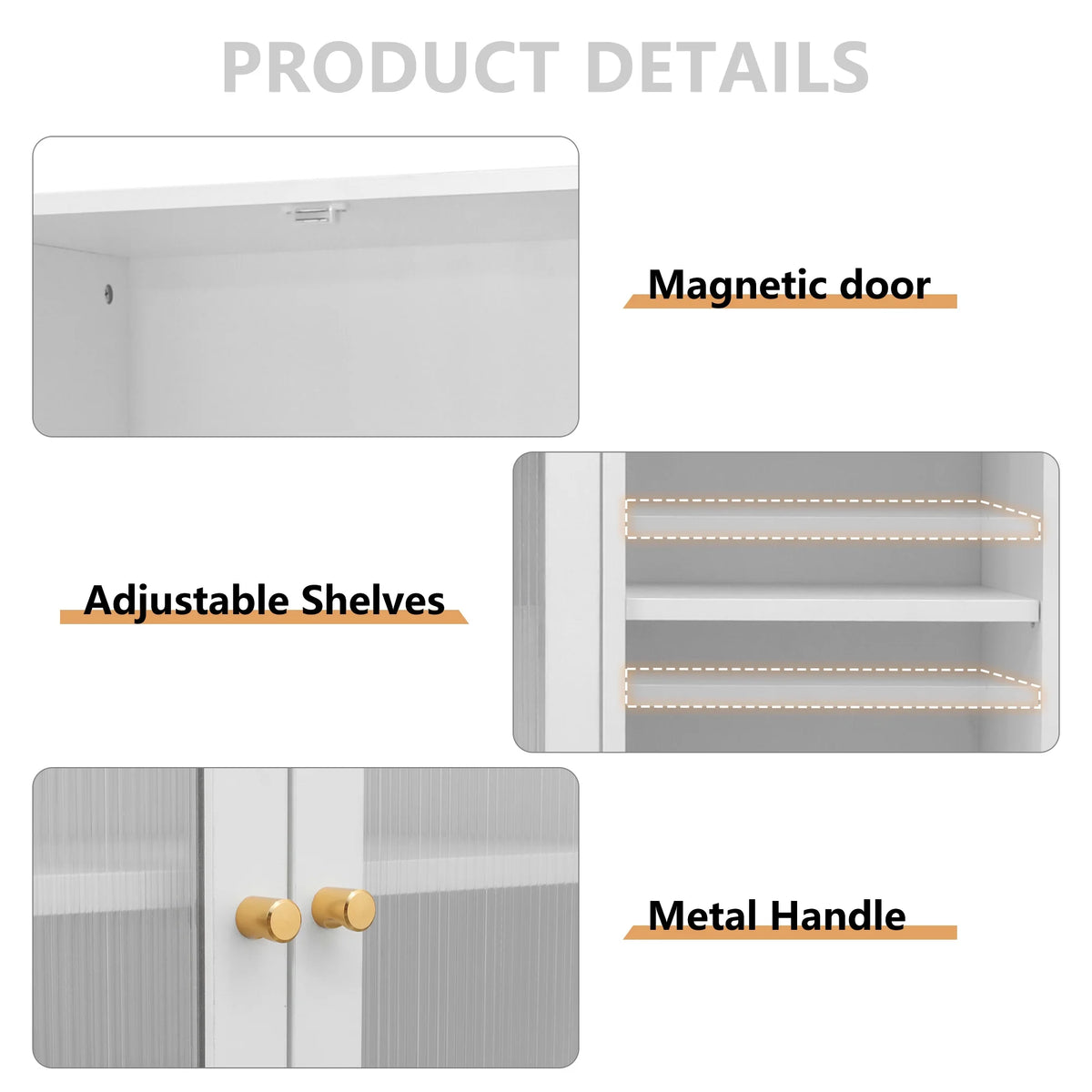White Kitchen Storage Cabinet J6708