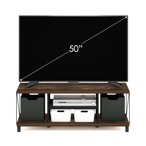 French Oak Grey Black Large Entertainment Stand for TV Up to 55 Inch K4400