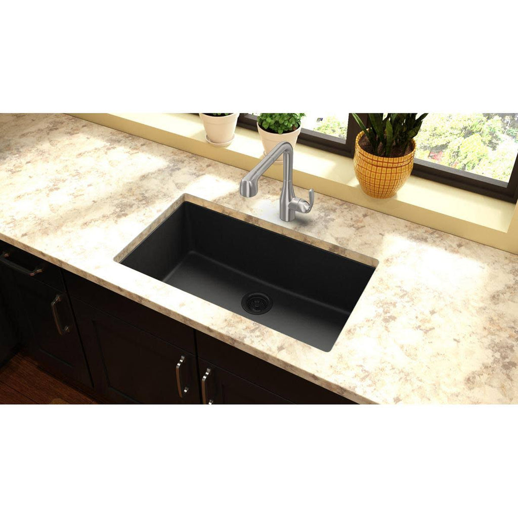 Black Single Bowl Undermount Sink M64670
