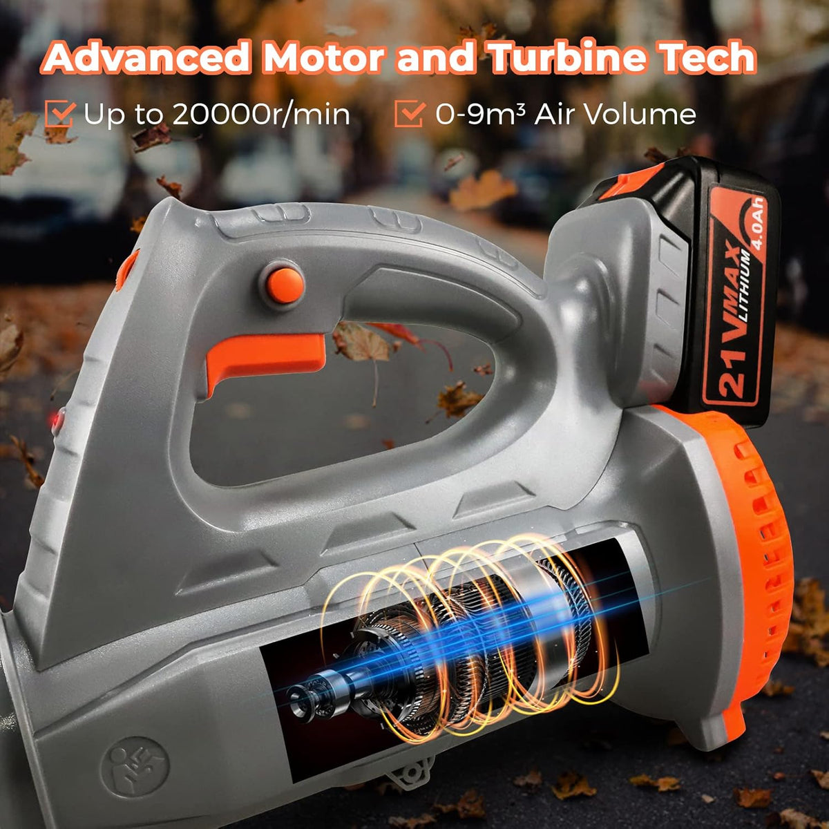 Cordless 21V Leaf Blower with 4.0Ah Battery & Charger, Pack of 2 M77882