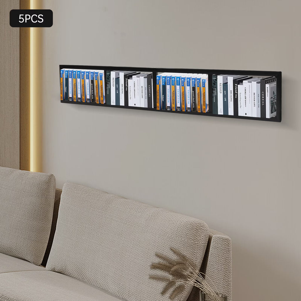 Metal Floating Shelf CD DVD Organizer Black R946417