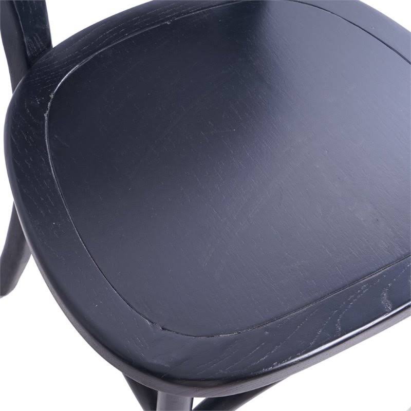 Matte Black Elm Wood Dining Chair Set of 2 U565