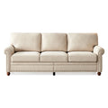 3 Seater Polyester Sofa with Storage and Removable Cushions Q594