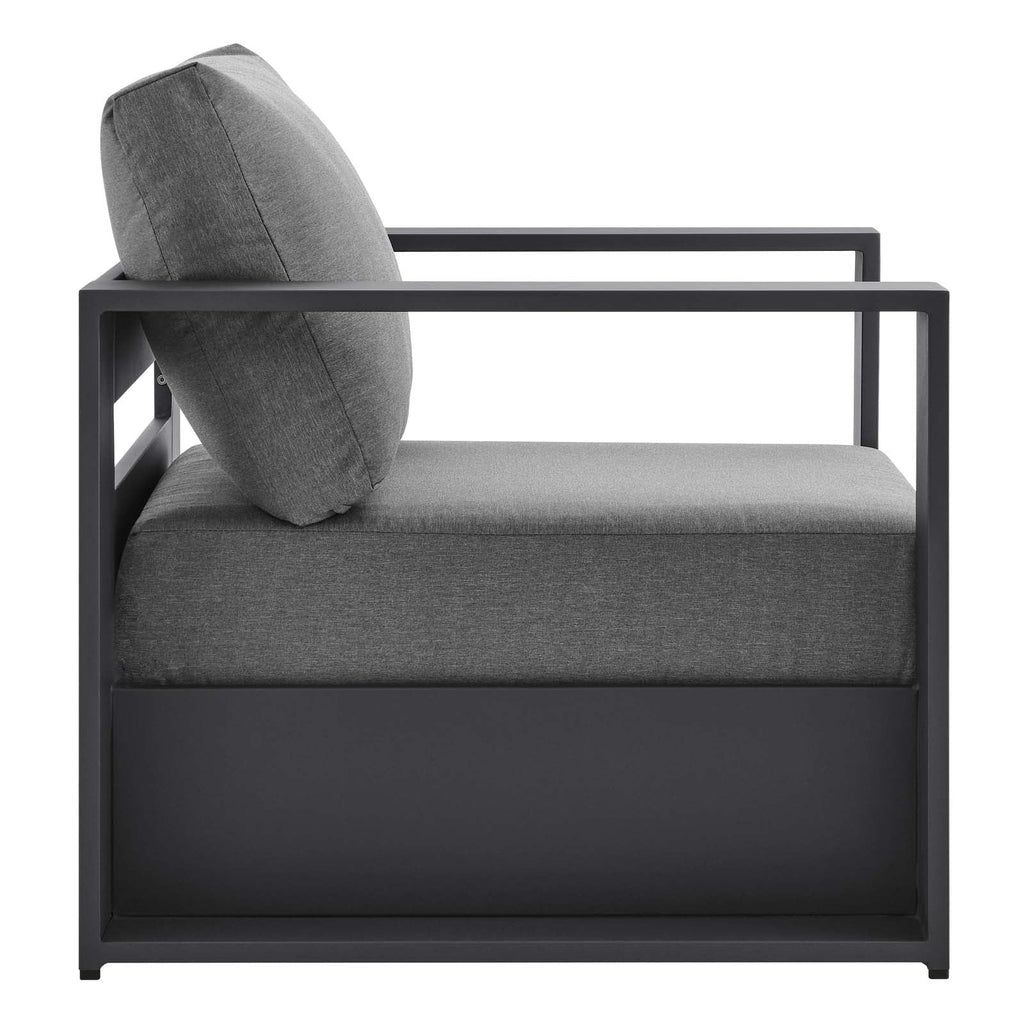 Powder-Coated Aluminum Armchair in Gray Charcoal U562