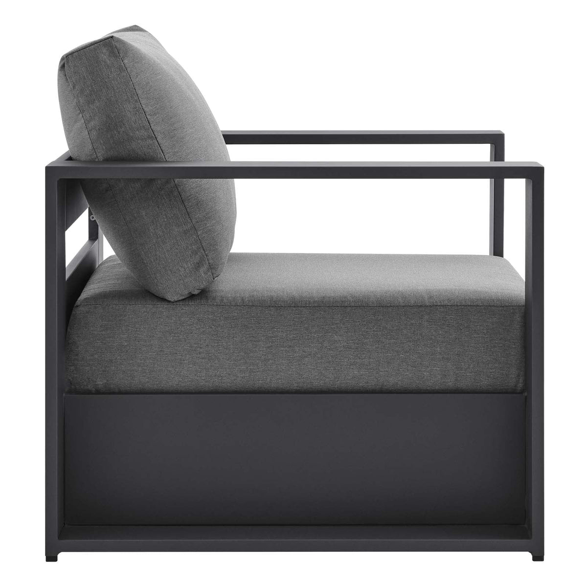 Powder-Coated Aluminum Armchair in Gray Charcoal U562