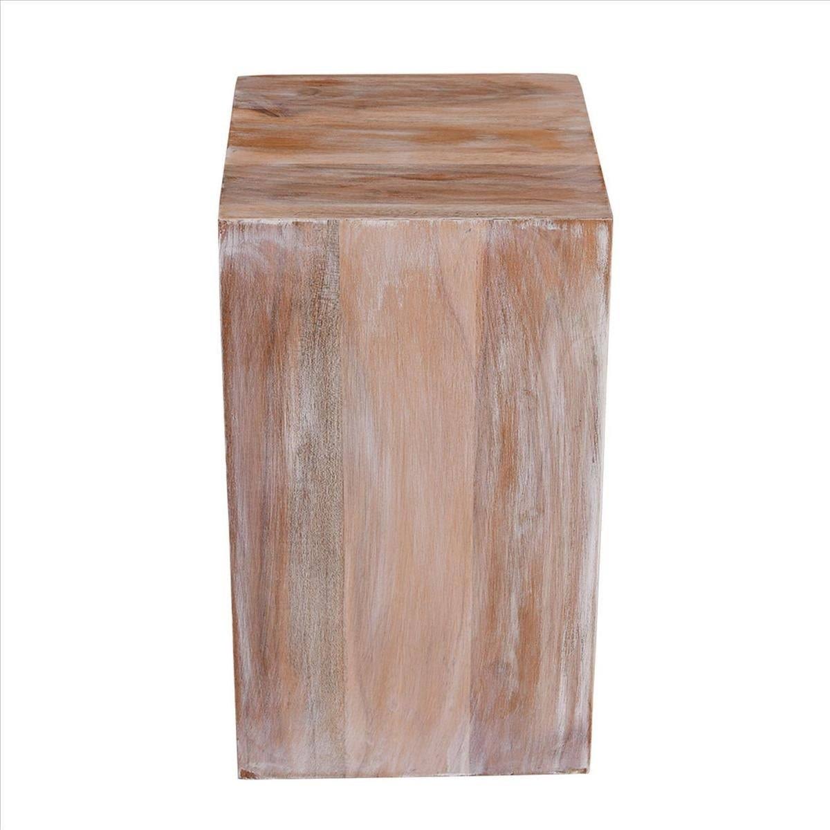 White Square Wooden End Table P4361