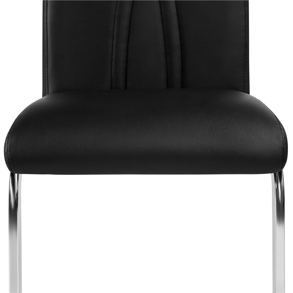 Black Faux Leather Dining Chairs Set of 2 J253766