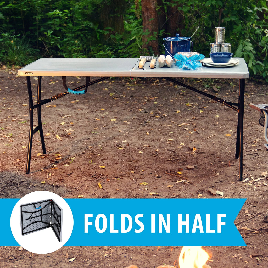 5 Foot Rectangle Fold-in-Half Table Gray K84897