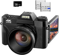 48MP 16X Digital Zoom Flip Screen Autofocus Camcorder with Wide-Angle Lens and Macro Lens, 32G Micro Card, 2 Batteries (Pink) B69828
