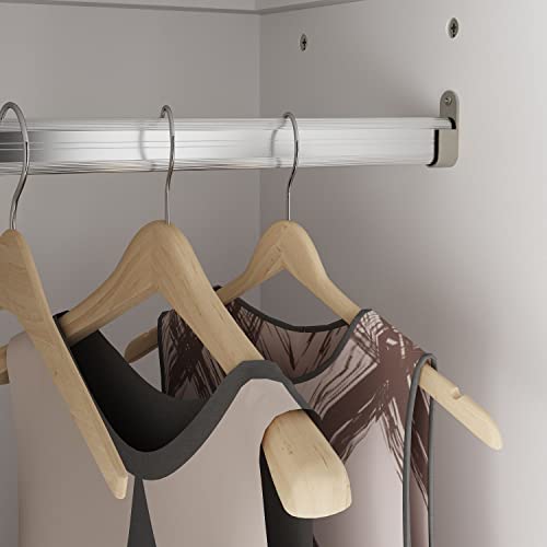 White 2 Door Tall Narrow Wardrobe Closet with Hanging Rod W6052