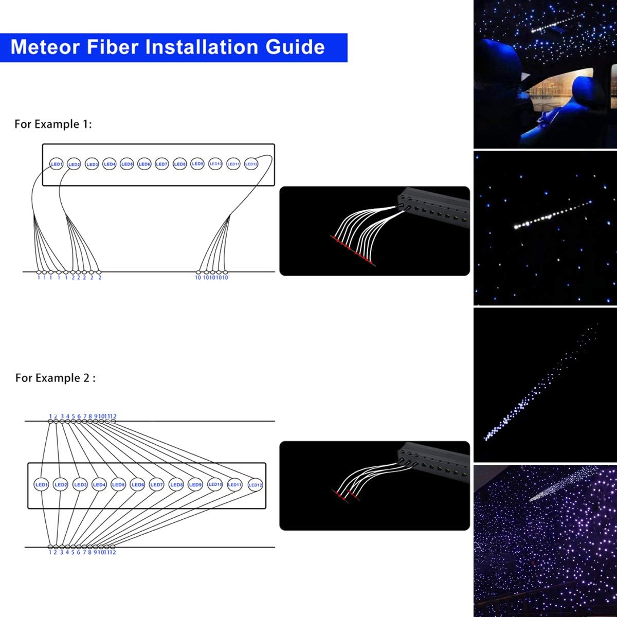 6W APP Control Fiber Optic Star Ceiling Light Kit M55293
