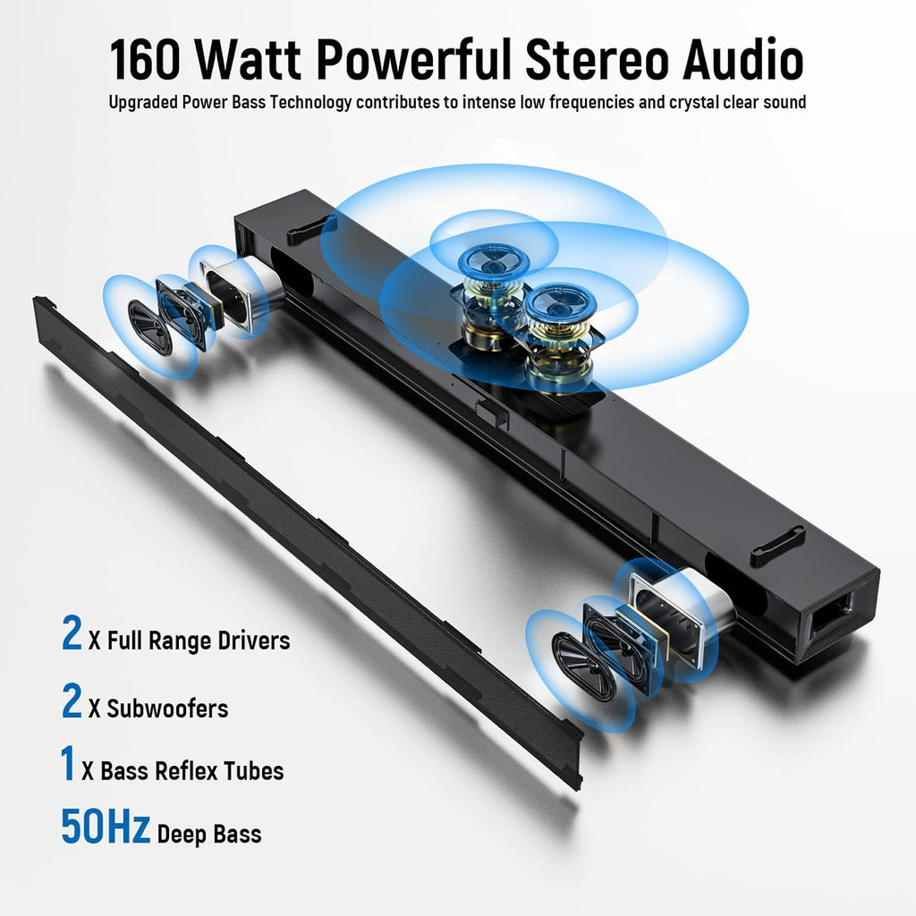 Black 2.1CH Sound Bar with Dual Subwoofers Z582912