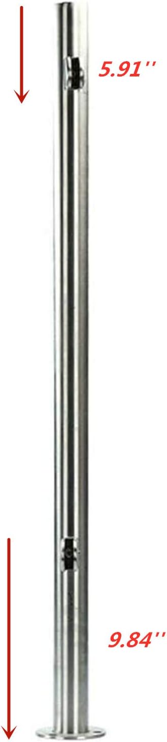 110cm High Glass Balustrade Railing Post Glazing Stainless Steel Pole Handrail Silver Pack of 2 F625897