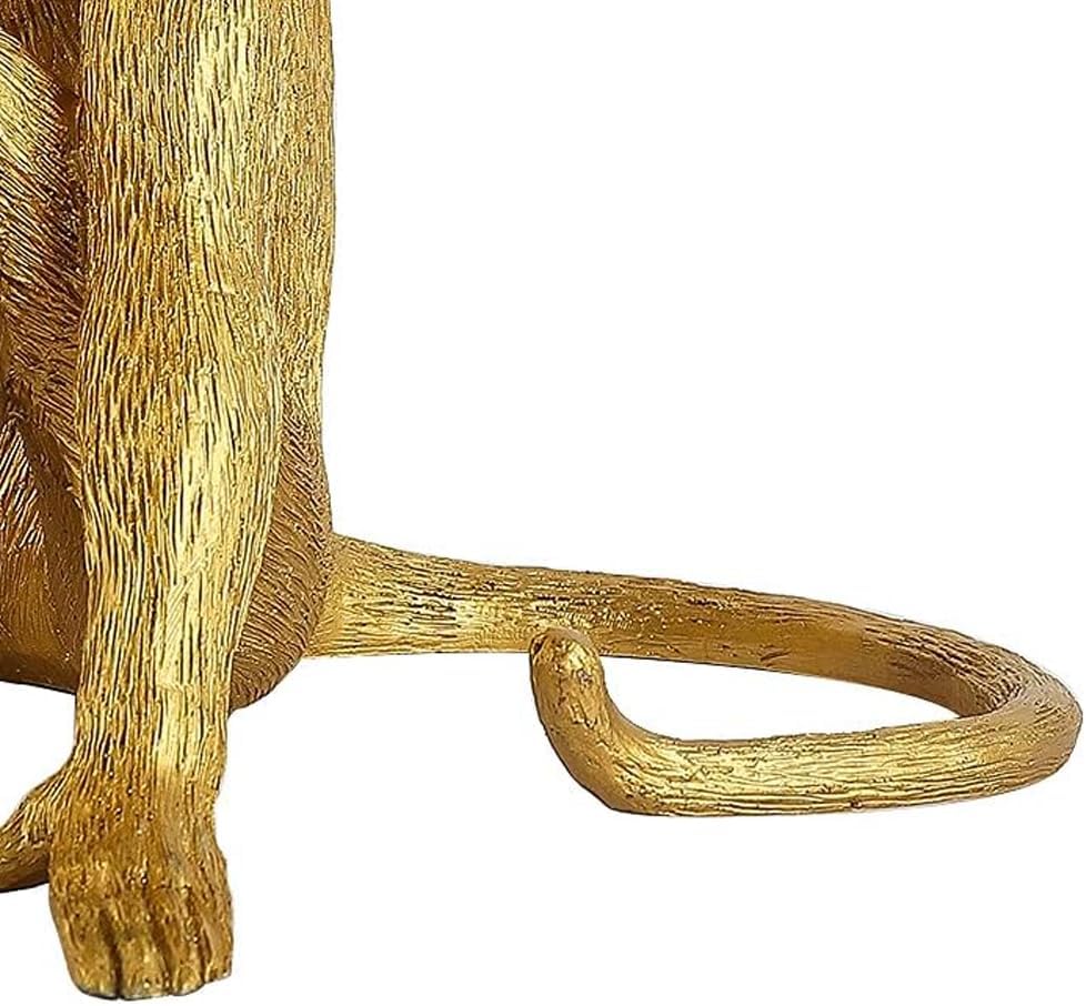 Monkey Lamp Gold Resin Sitting Lamp P7544