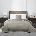 King Size 100in x 90in Polyester Velvet Electric Heated Blanket I342268