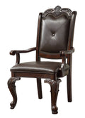 4pc Brown Fabric Upholstered Wood Dining Chairs X493