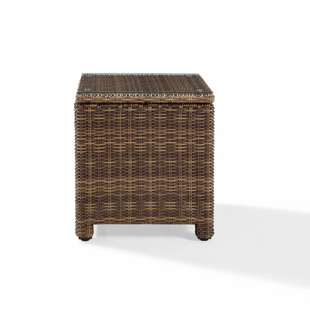 Brown Wicker Rattan Patio End Table C904578