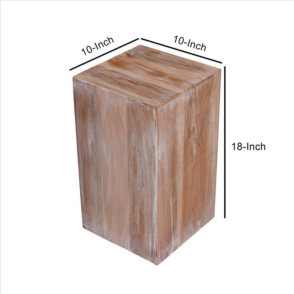 White Square Wooden End Table P4361