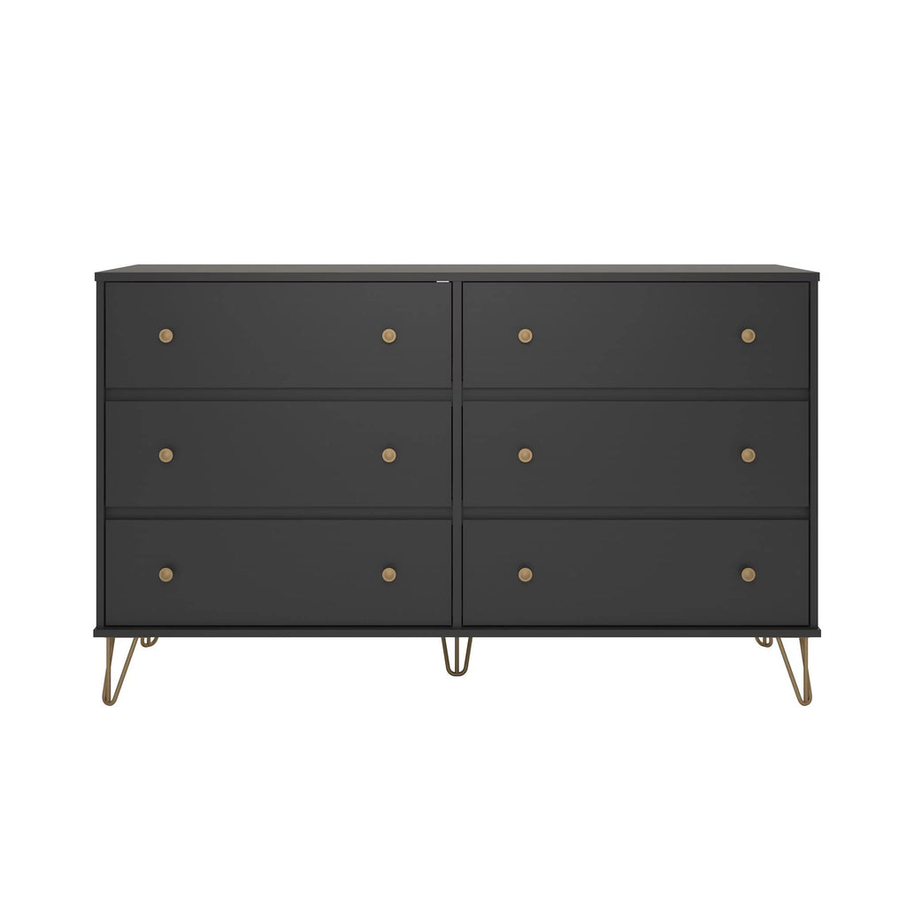 Black 6 Drawer Dresser S44267