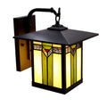 1-Light Bronzed Stained Glass Outdoor Wall Sconce T86531