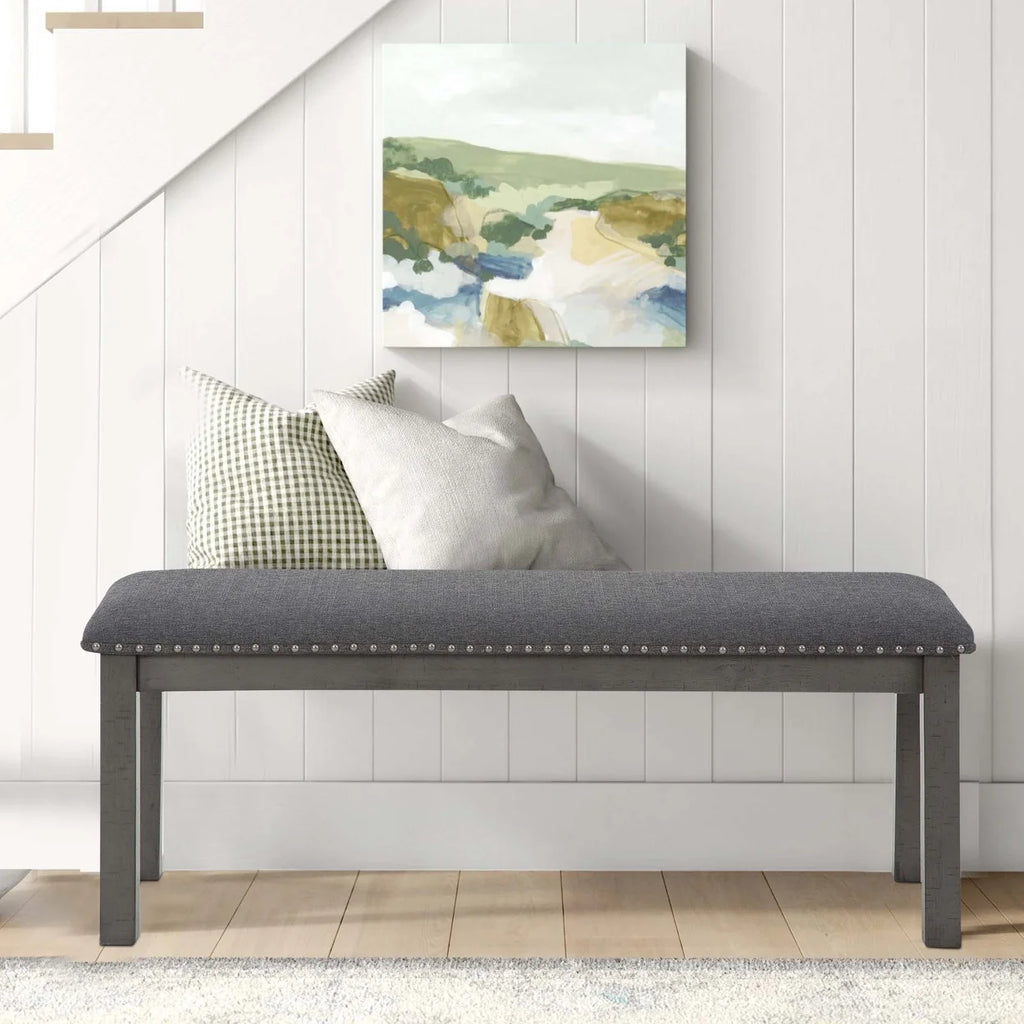 Antique Gray Wood Bench Q38806