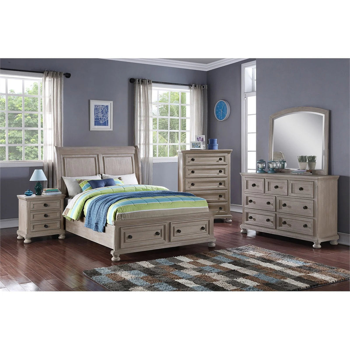 4PC Wood Full Bedroom Set S265