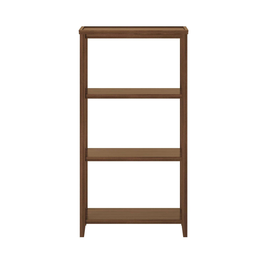 Walnut Brown Solid 3-Tier Tall Vertical Bookcase I14084