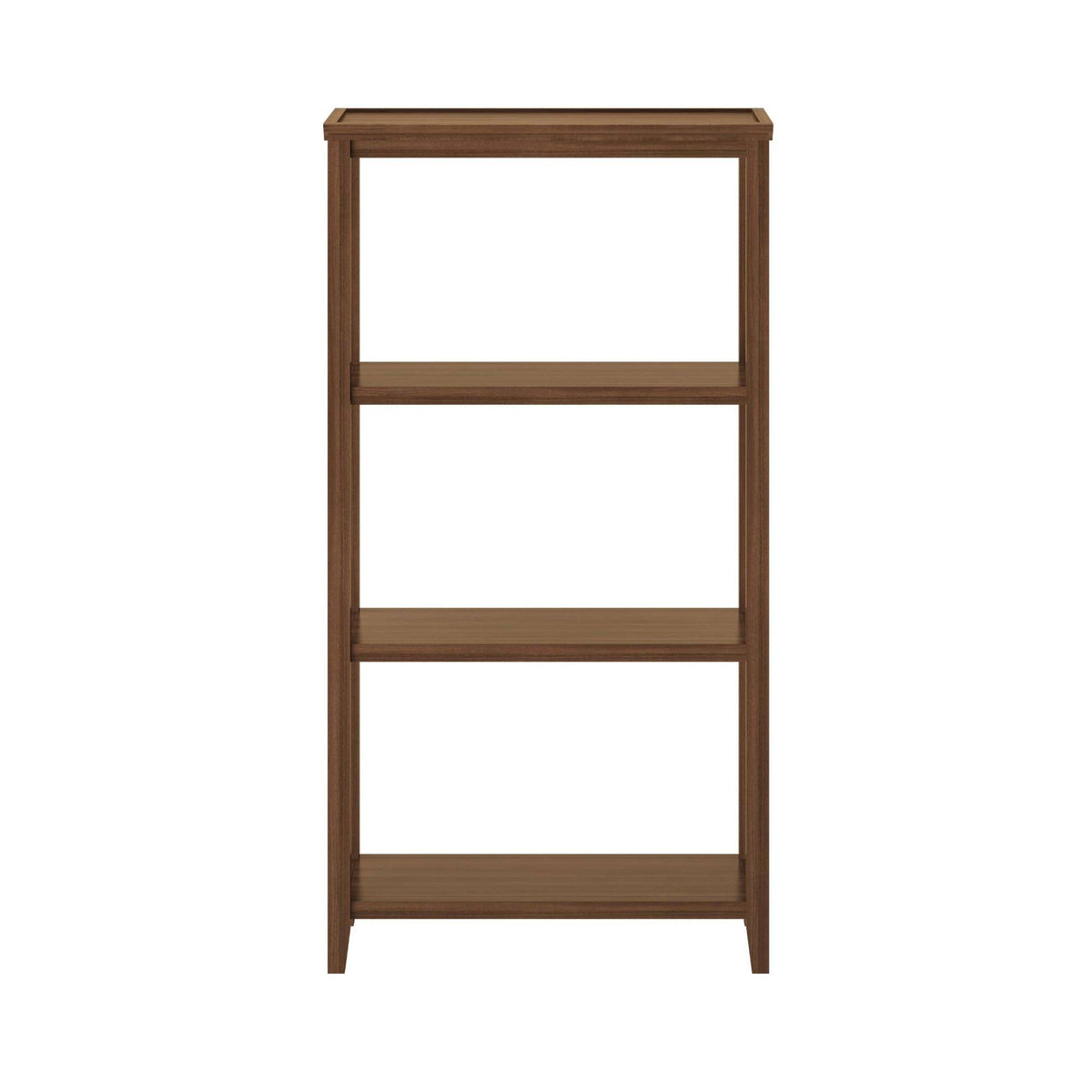 Walnut Brown Solid 3-Tier Tall Vertical Bookcase I14084