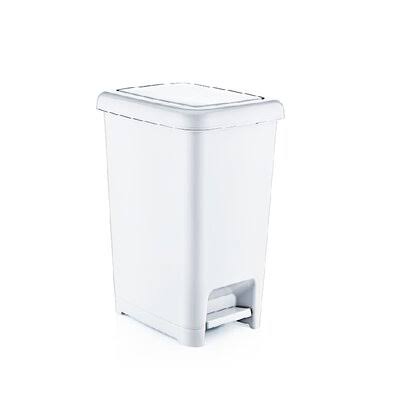 Slim Pedal Trash Can, 42 Qt. White F8603