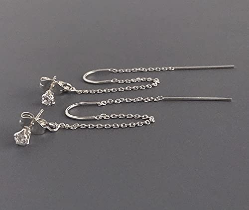 14k Gold Filled Double Piercing Earrings with Cubic Zirconia X679