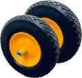 2Pk 4.80/4.00-8 Flat Free Solid Wheelbarrow Tire with Steel Rim B9390