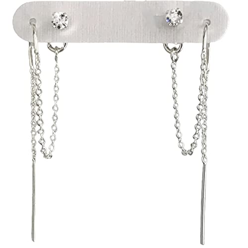 14k Gold Filled Double Piercing Earrings with Cubic Zirconia X679