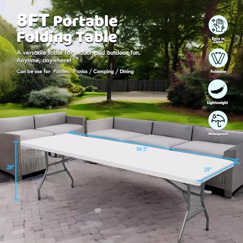 6FT White Portable Plastic Folding Table I2602