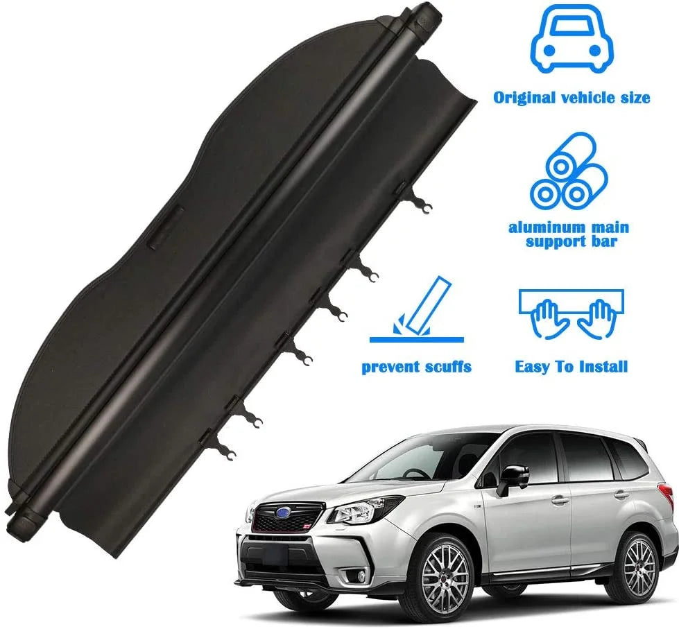 Retractable Cargo Cover for Subaru Forester SUV, Black Rear Trunk Privacy Shade I3868