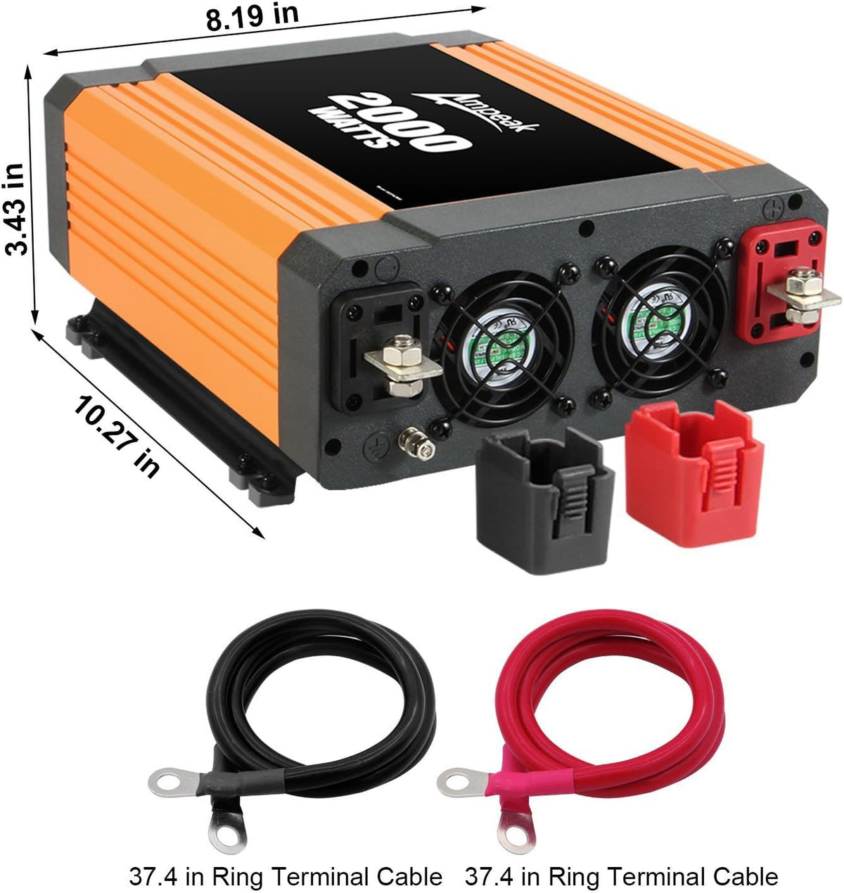 2000W 12V to 110V Power Inverter with 3AC Outlets and USB P8410