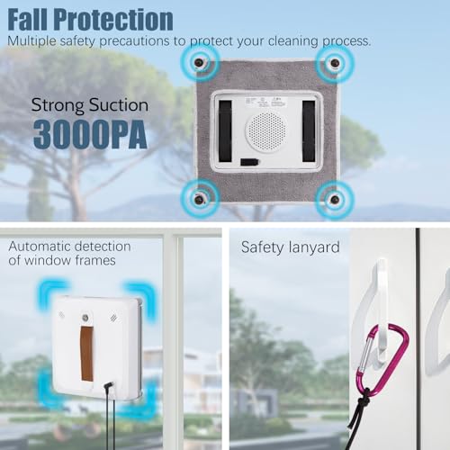 Window Cleaning Robot, 3000Pa Strong Suction with Automatic Water Spray T570428