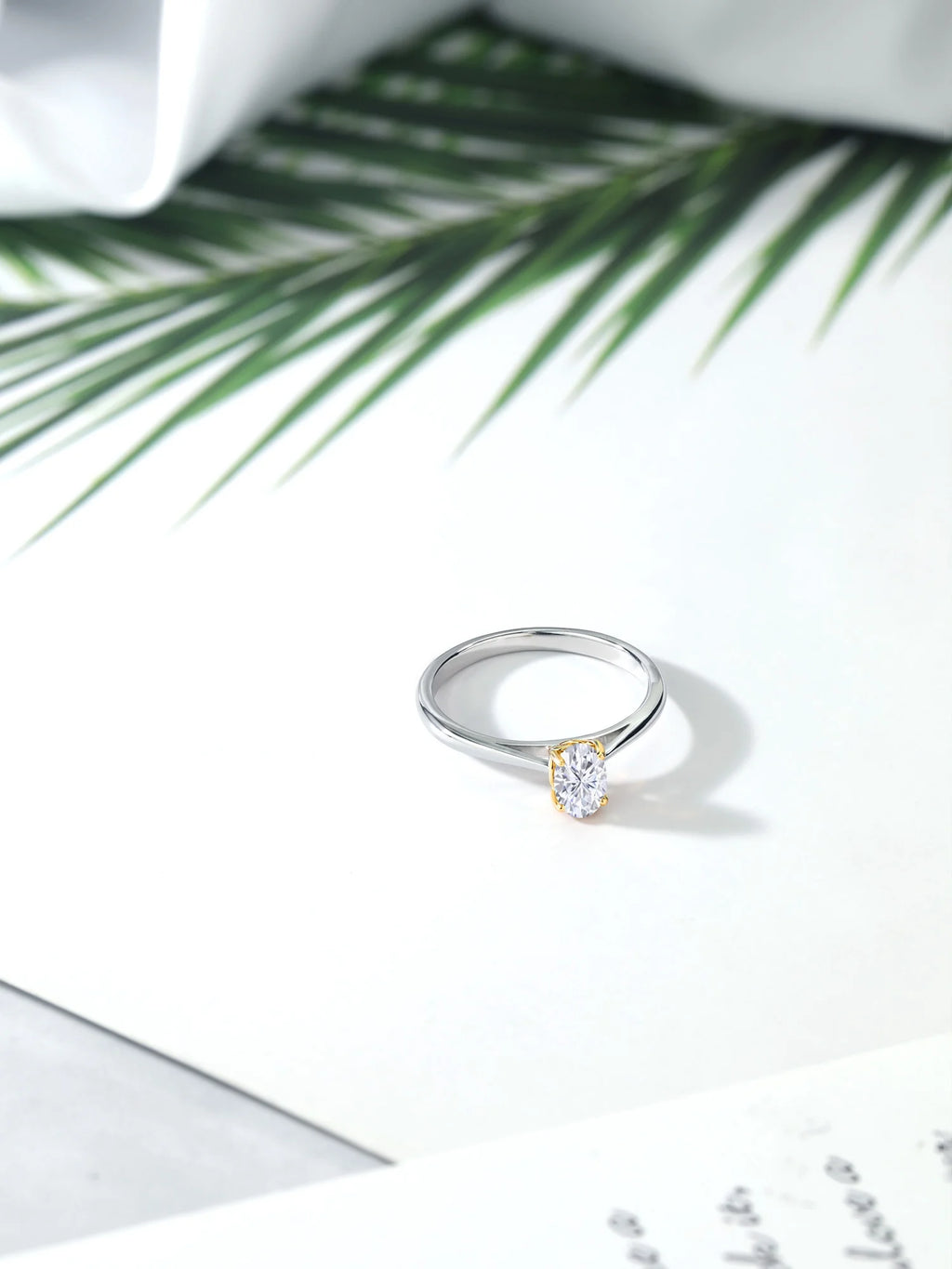 Oval Moissanite Solitaire Engagement Ring F8370