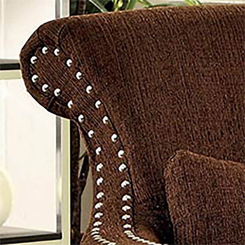 Brown Upholstered Accent Chair I329