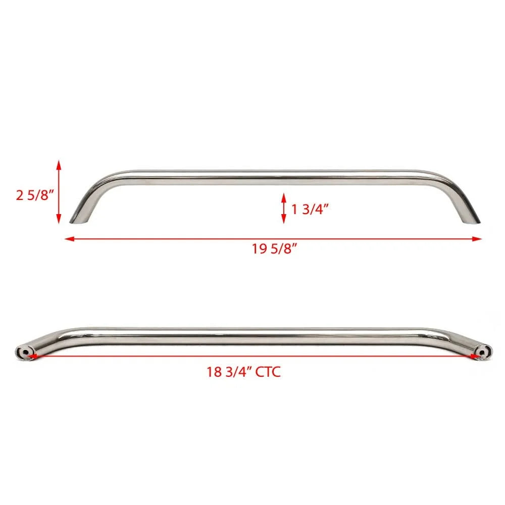 19 5/8 x 2 5/8 Inch Stainless Steel Boat Grab Rail I834334
